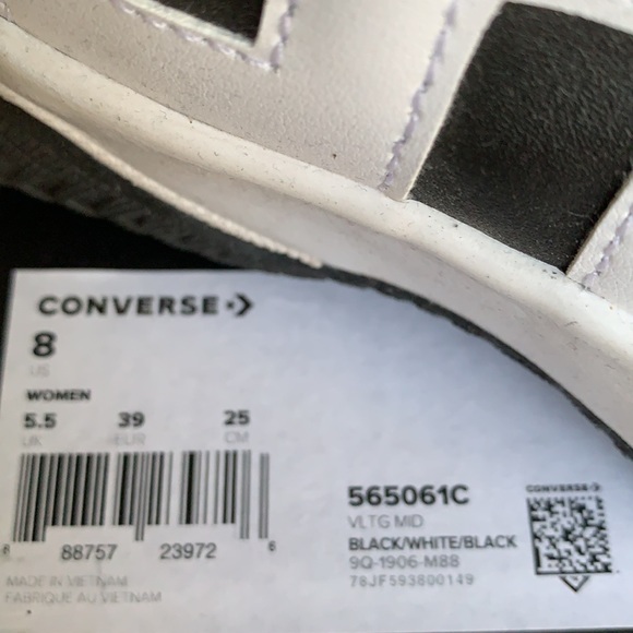 CONVERSE VLTG MID BLACK/WHITE/BLACK WMNS - Picture 14 of 15